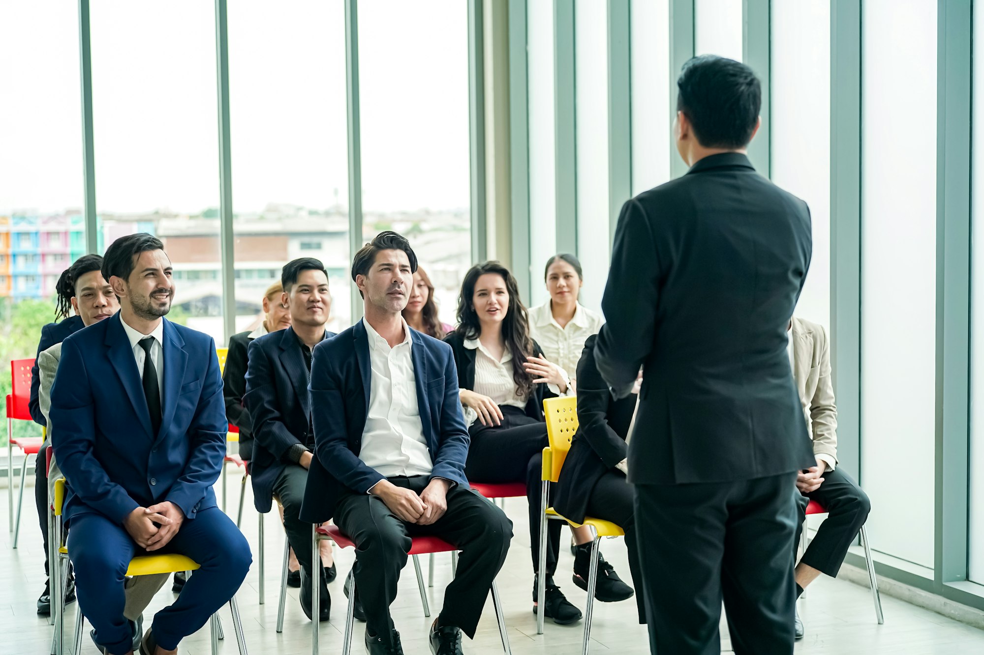 Group of businesspeople attending a seminar